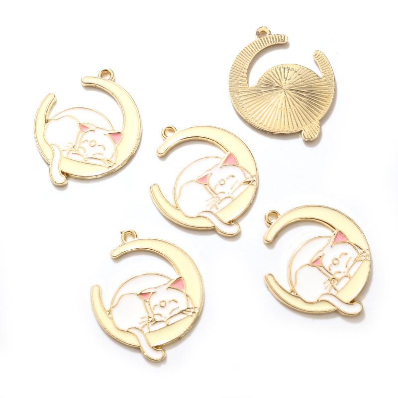 10pcs Enamel Small Cat Charms Pendant DIY Jewelry Making Accessories for Earring Bracelet Necklace Finding Craft Supplies