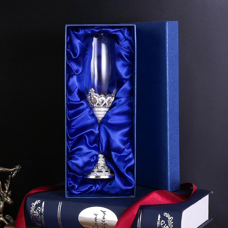 Creative Enamel Crystal Glass Champagne Glass Wine Cup Set Household Goblet Sparkling Wine Glass Gift Wine Set