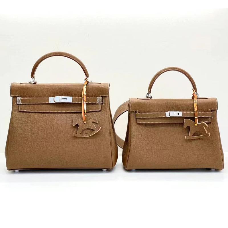 Silver Buckle Bag With Wide Shoulder Straps TOGO Head Layer Genuine Leather Silver Buckle Mesh Red Sea Anemone Purple Women's Bag