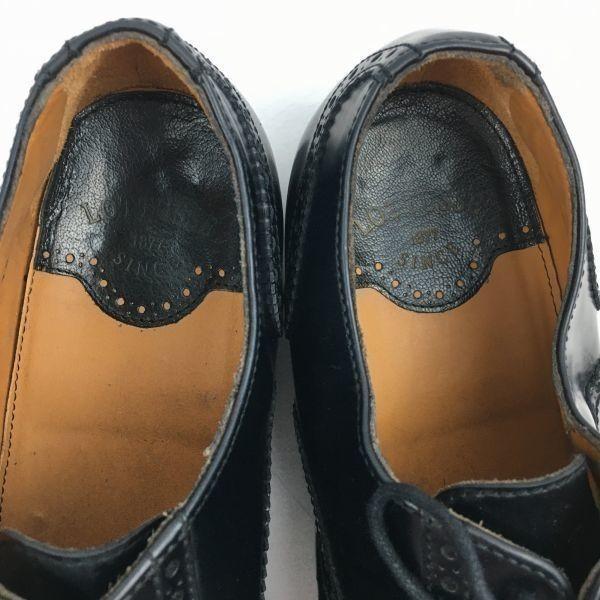 LOTTUSSE Premium Semi-Brogue Cap Toe Business Shoes Black Size 10 (Approx. 28.5cm) Men's(USED)