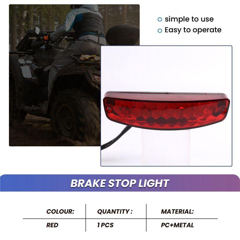 AA92-ATV 12V 3 Wire Brake Stop Light License Taillight Red For ATV Off Road Motorcycle Signal Lamp Accessories Car Lights
