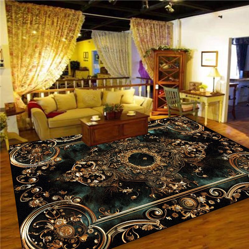 

European Luxury Carpet 200x300cm Large Washable Non-Slip Rug for Living Room Bedroom Entrance Floor Mat Decor 60*90cm