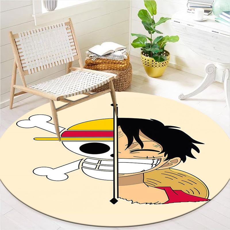 Luffy D Round Area Rug Carpet Rug For Living Room Bedroom Sofa Playroom Decor Nonslip Floor Mat