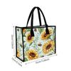 Sunflower Bee Printed Tote Bag Casual Large Capacity Daily Handbag Portable Reusable Grocery Shopping Shoulder Bag for Women