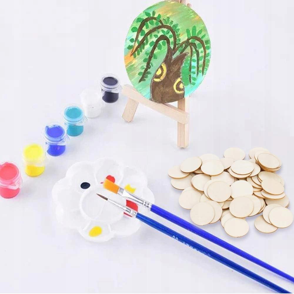 Wooden scrapbook plywood circles 50pcs Wheel for painting and decorating 5cm