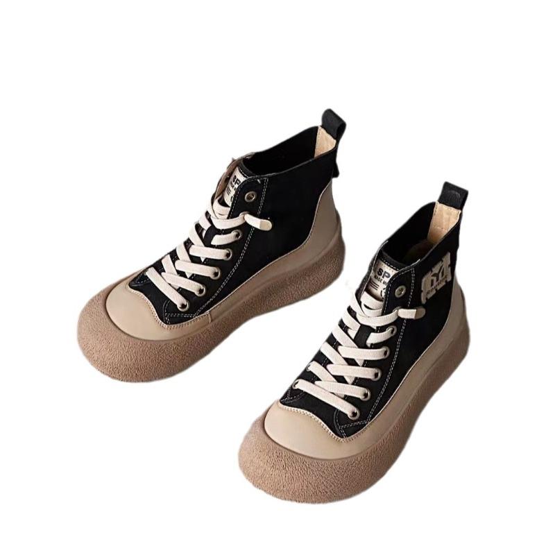 Fleece Thick-soled Retro One-foot High-top Shoes Versatile Casual Ankle Boots