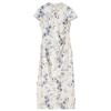 Women's Chinese Style Stand Collar Ink Print Cheongsam Dress