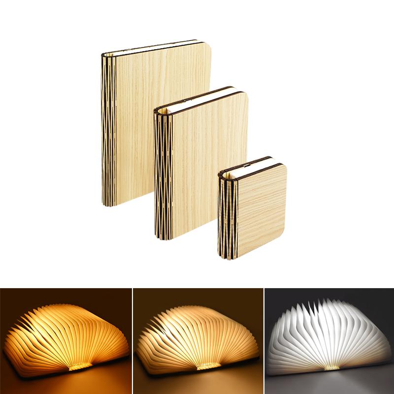

New Folding Book Lamp LED Rechargeable 3-Color Night Light Birthday Gift Luminous Book Table Lamp Bedside Lamp Ambient Light small