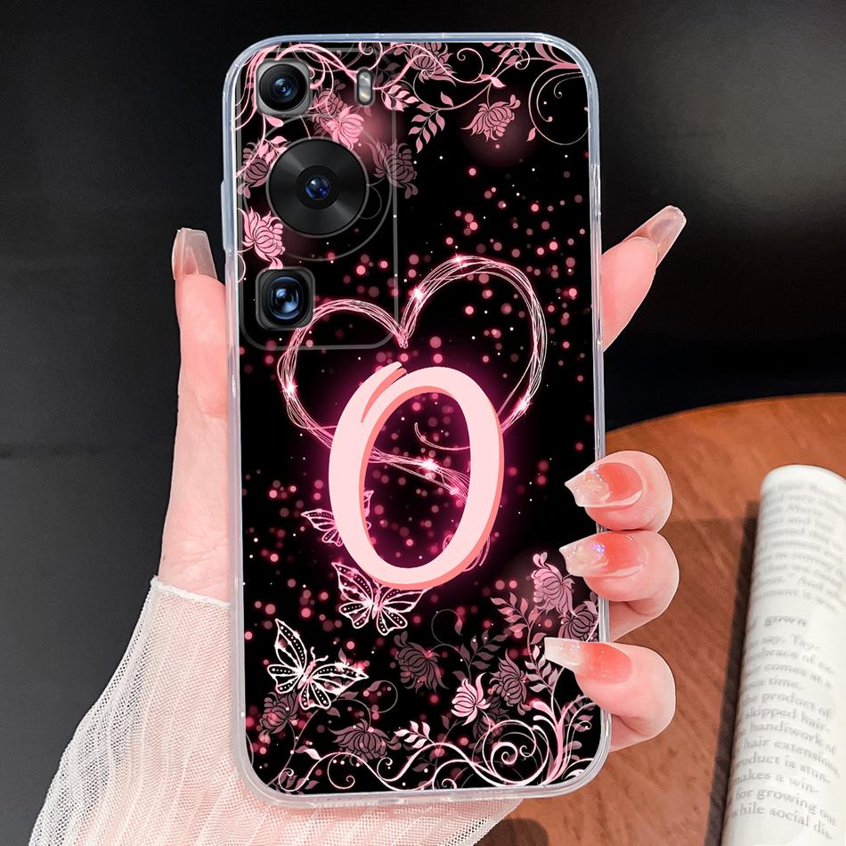 Phone Case For Huawei P60 P50 Pro P50E Lovely Letters Lightweight Soft TPU Transparent Silicone Shell For Huawei P 60 P 50 Cover