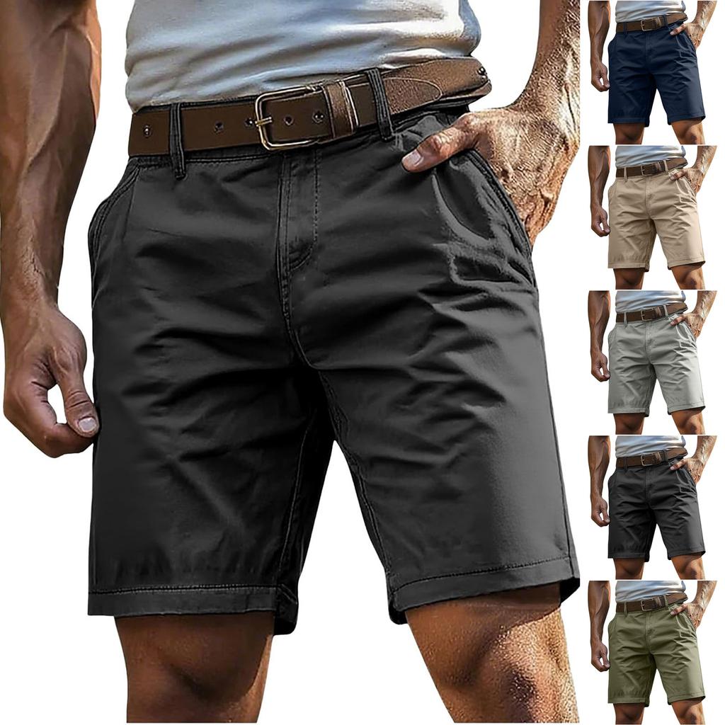 Men's Workwear Cargo Shorts with Multiple Pockets Durable Construction Lightweight Breathable Fabric Relaxed Fit Casual Outdoor Shorts