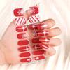Factory Price New Christmas Series Nail Gel Strips with Red Snowflake and Bow Patterns Nail Sticker Decoration