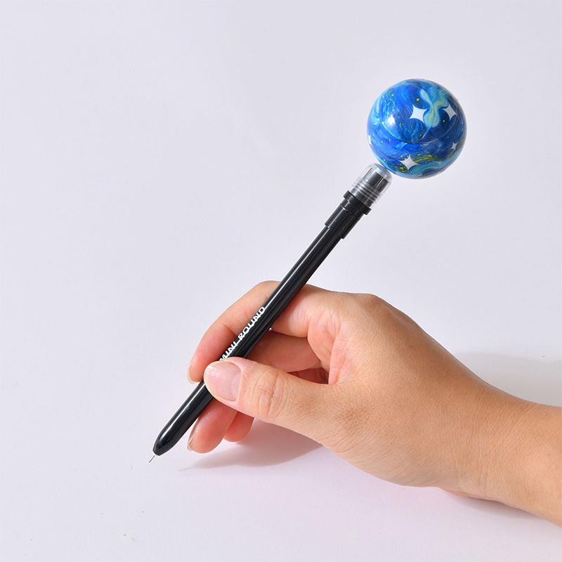 Creative Rotating Planet Pen Spinning Decompression Pen Stress Relieve Rotating Gel Pens Student Stationary