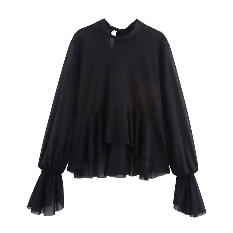 Za2025 Autumn New Arrivals Women's Clothing Zr European and American Style Fashion Layered Decorative Draped Shirt Top 5039205