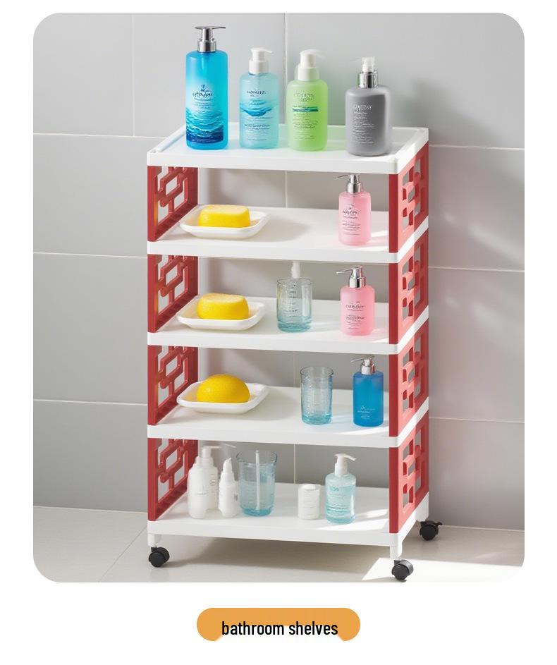 Multi-Layer Movable Storage Rack for Kitchen and Shoes