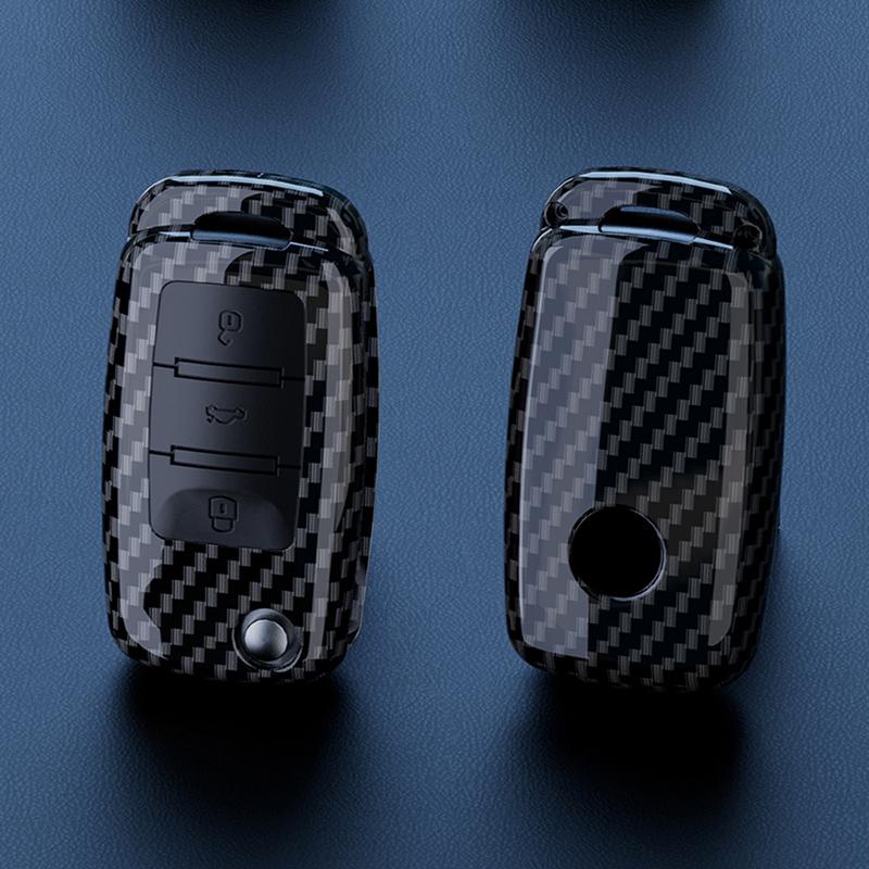 Carbon Fiber Car Key Fob Case Cover For Volkswagen Sagitar Polo Golf Bora Tiguan Touareg Phaeton Seat Skoda Key Fob Cover
