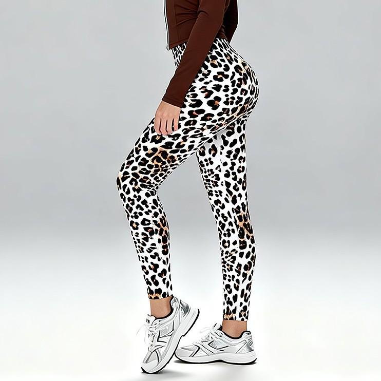 Леопардовые Леггинсы для Йоги с Высокой Талией, Быстросохнущие Large