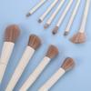 10-Piece Makeup Brush Set With Soft Synthetic Bristles Blush Powder Concealer Eyeshadow - Long Handle Cream White