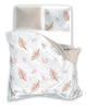 Microfiber Bedding 140X200 Harmony 8 Leaves White Beige With One Pillowcase 70X90 Faro
