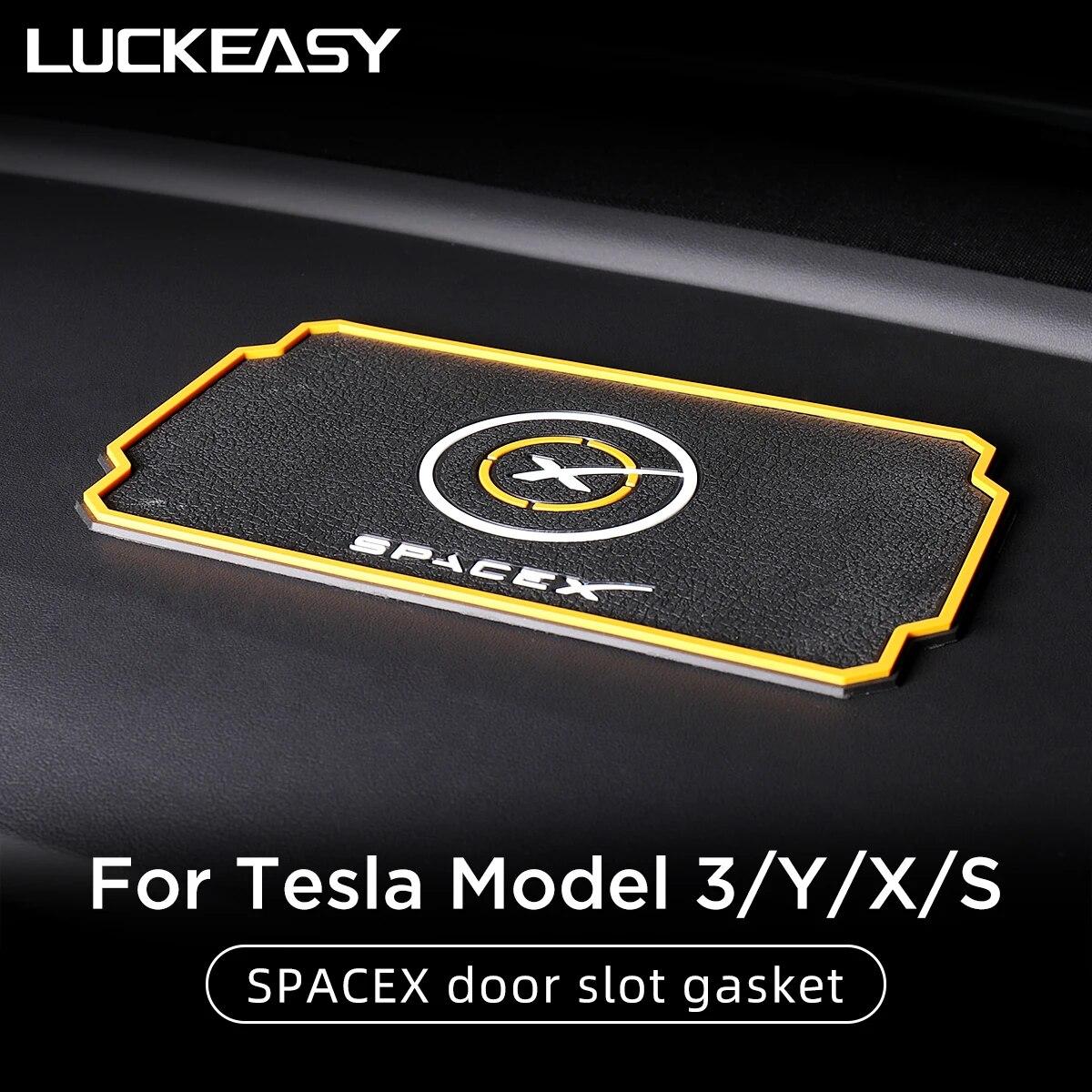 

LUCKEASY автомобильный коврик для салона Tesla Model 3 Model Y Model S Model X дверная канавка для хранения центральной консоли SPACEX нескользящая подкладка LUCK