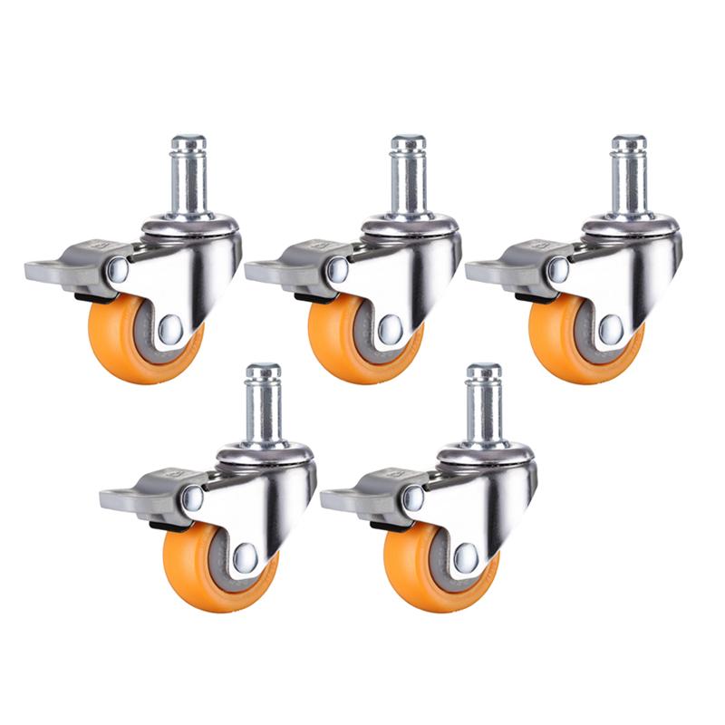 

5 шт. Колеса для офисных кресел, 2 дюйма, поворотные, нейлоновые, сменные, мягкие, безопасные ролики, нагрузка 200 кг, мебельные ролики D