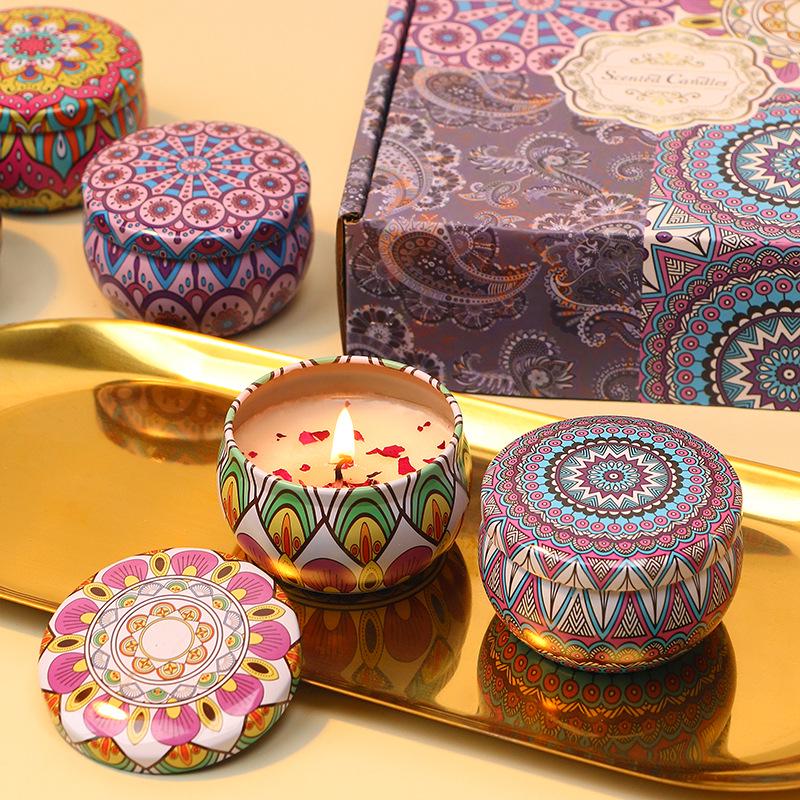 Southeast Asia Osmanthus Scented Candle Gift Set - Soy Wax Dried Flower Tin