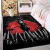1PC Samurai red sun swords forest Print Carpet Rug for Living Room Bedroom Sofa Doormat Home Decor Non-slip Floor Mat