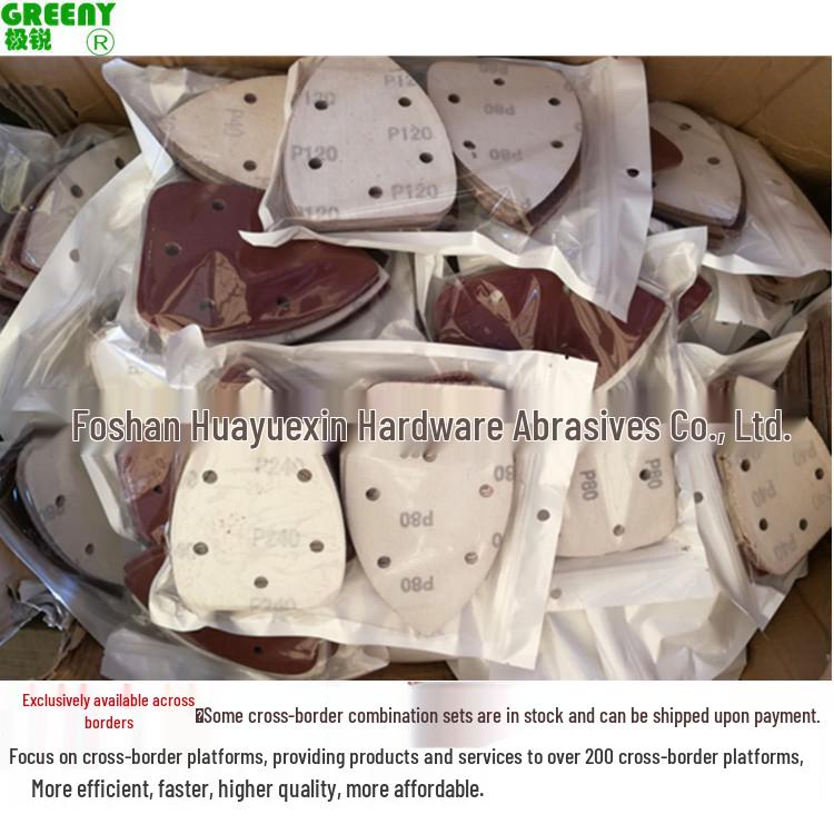 Velvet Triangular Sandpaper, 140x90mm, 5-Hole, Non-Standard Flocked, Hot-Selling for Foreign Trade