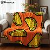 Cartoon Taco Anime Cartoon Flannel Blanket Soft Warm Throw for Bedroom Sofa Car Kids Holiday Gift