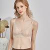 Spring and Summer Silk Rimless Bra, Lace Sexy Thin Big Chest Mulberry Silk Underwear Breathable