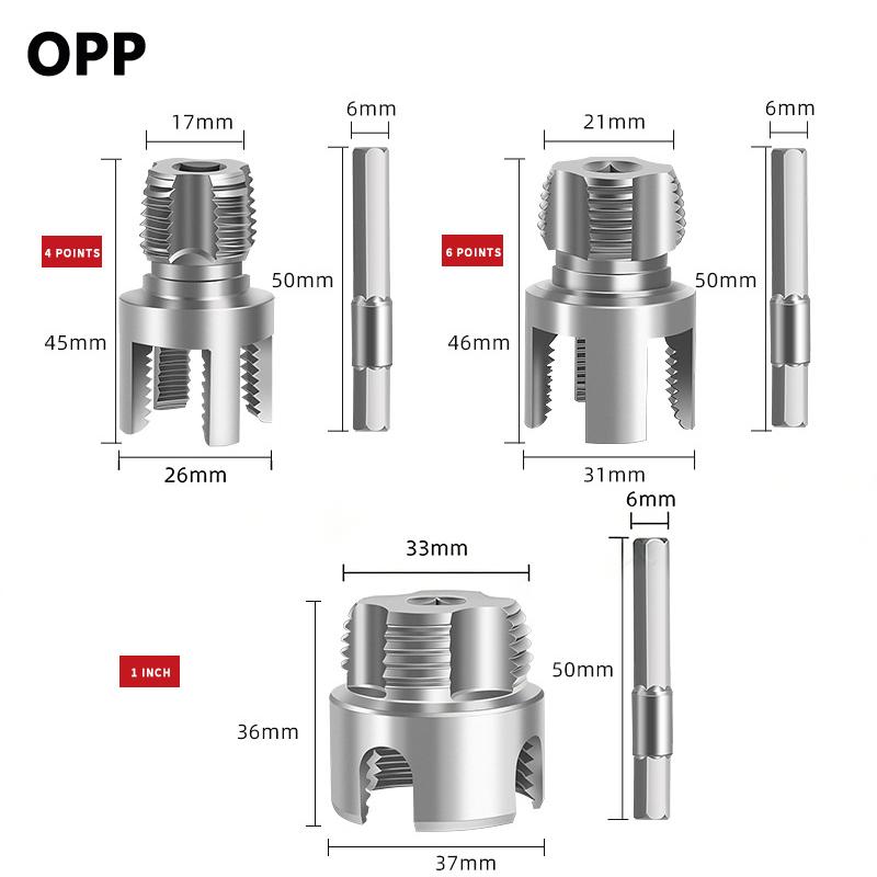 

3pcs Internal & External Pipe Threading Tool Set, 1/2 3/4 1 PVC Plastic Pipe Threader Kit, Drill Compatible Threading Tool