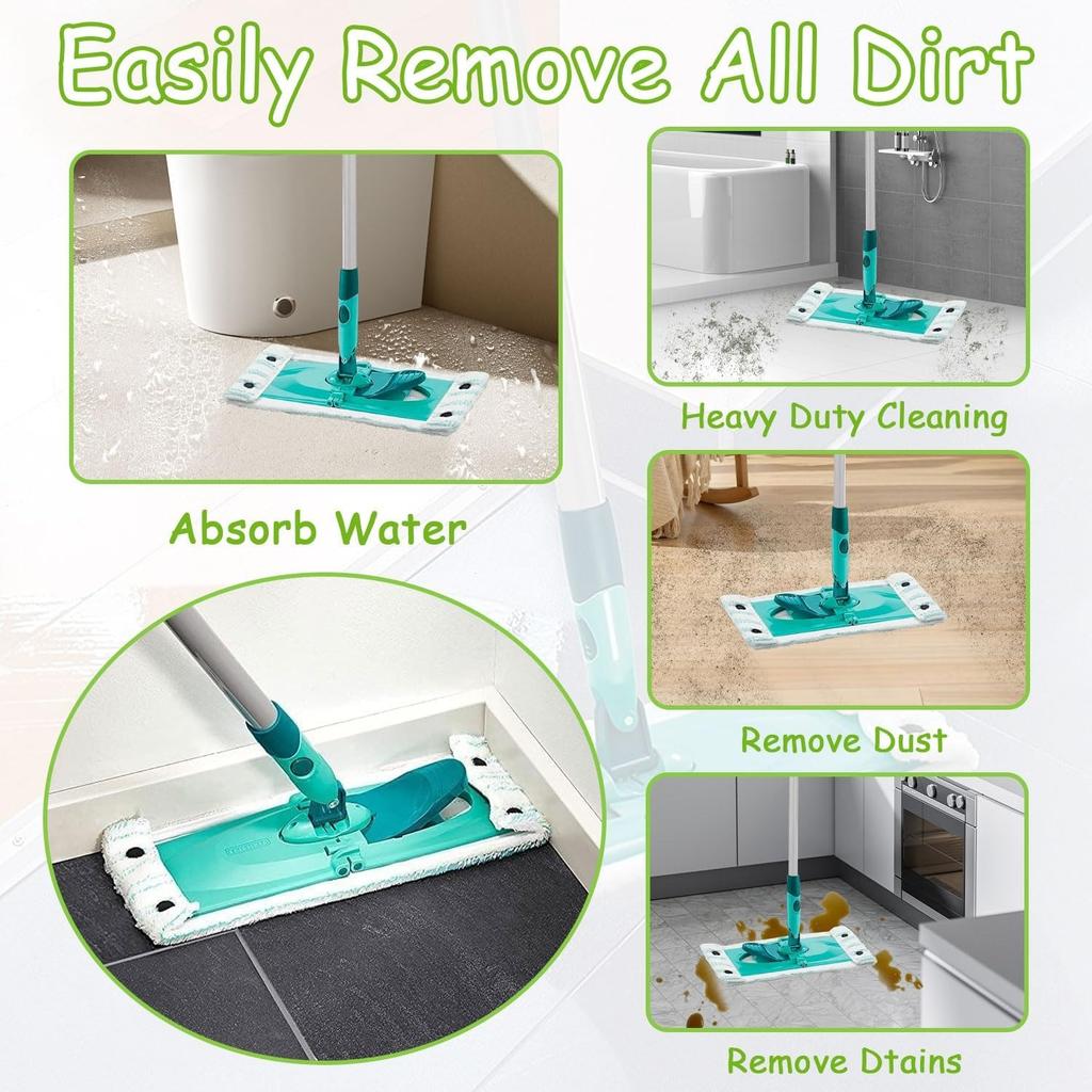 3 Pieces Replacement Heads for the Combi / Clean Twist M Micro Duo Mop Replacement 42 x 15cm Kit for all floors, strong decontamination