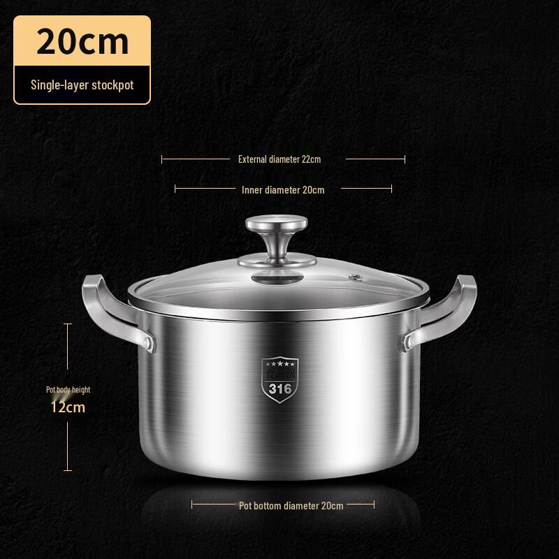 Lilang 316L Stainless Steel Induction Soup Pot