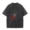 Cooles gewaschenes T-Shirt Old Rock and Roll Korn Metal Musik T-Shirt Grafik Schlange Skelett Herren- und Damen-Kurzarm