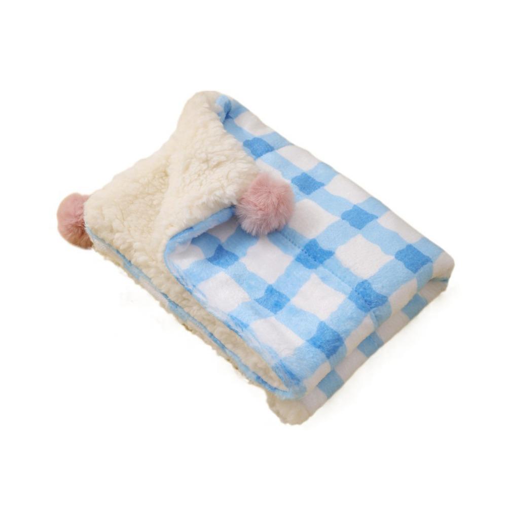 

Plaid Cat Sleeping Mat Thickened Pet Bed Cover Dog Mattress Pet Blanket Winter M синий