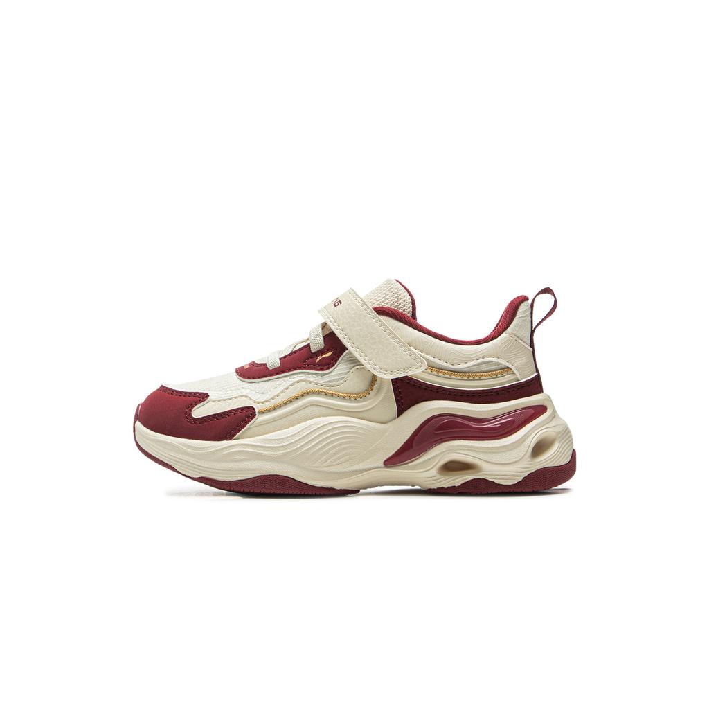 Li Ning Kids Sports Lifestyle Series Comfortable Soft Versatile Trendy Simple Low-Top Casual Shoes Kids Casual Shoes Light-Red YKNV006-3