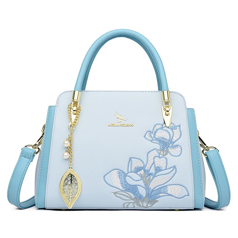 Version of Fashion Trend National Style Embroidery Middle-aged Ladies Single Shoulder Crossbody Bag Elegant Temperament Handbag Casually