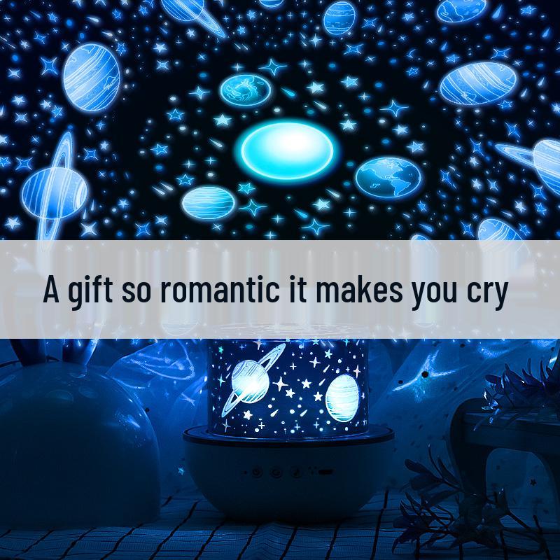 Elf LED Rechargeable Rotating Projection Lamp: Creative Children's Night Light & Music Box with Remote Control