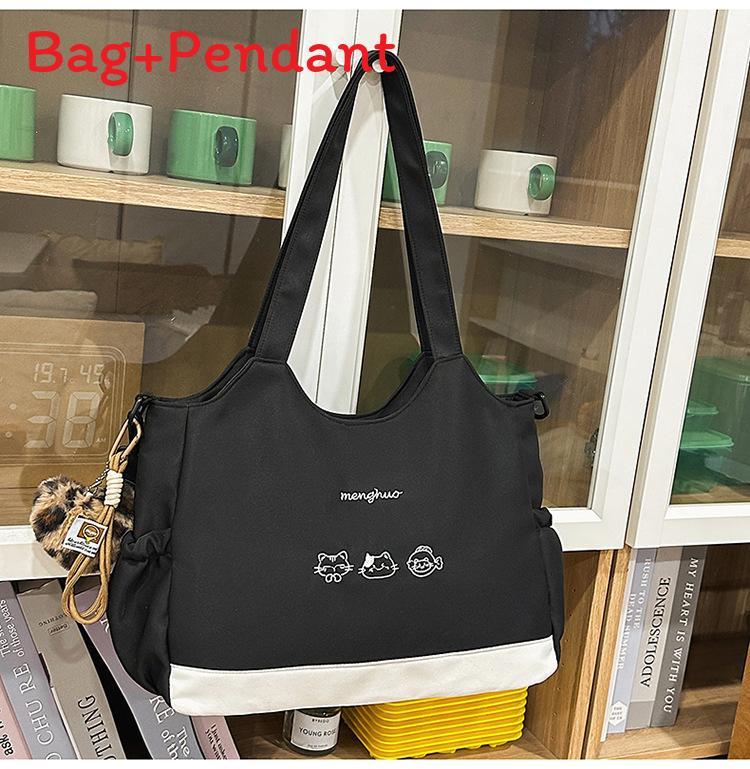 Simple Leather Trim Tote Bag For Women With Zipper Closure And Inner Phone Pocket For Daily Use