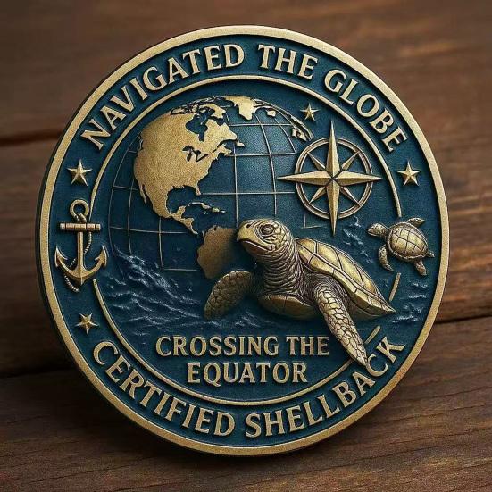 U.S. Navy Shellback Crossing The Line Challenge Coin Navy Souvenir Military Commemorative Coin for Veterans Sailors