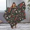 Festive Christmas Throw Blanket Cozy Reindeer Snowman Holiday Home Decor Gift Idea Winter Warm Cozy Plush Blanket