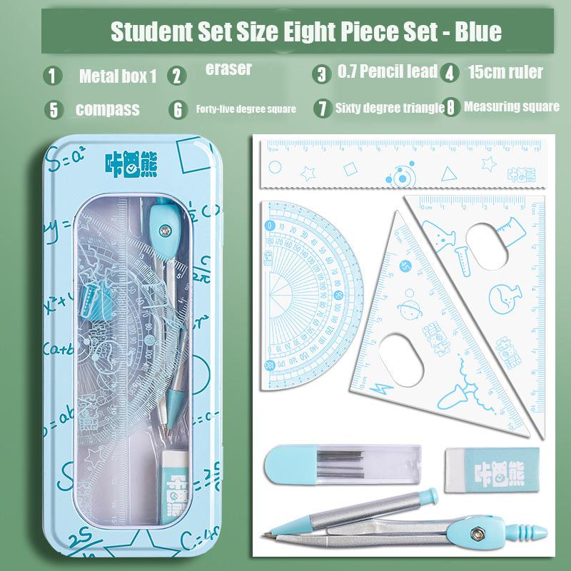 8pcs Drawing Set Compass Ruler Protract Learning Tools Mathematical Stationery Math Drawing Set For Students Drawing Accessories