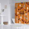 1 Piece Of 180X180Cm Halloween Orange Skull Printed Shower Curtain Partition, Bathroom Waterproof And Mildew Proof