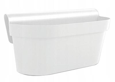 White Plastic Balcony Planter Box with Handle for Flowers