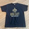 New Orleans Saints Who Dat Logo Herren T-Shirt Größe L Schwarzes Baumwoll-Rundhals-Unisex-T-Shirt