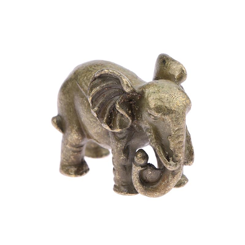 Minature Elephant Tortoise Dog Figurines Tea Pet Table Ornament Decorations Metal Animal Crafts Home Decor Living Room