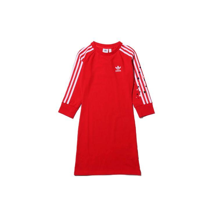 

Adidas Оригинальное облегающее платье с тремя полосками для женщин, красное, GK7167 30