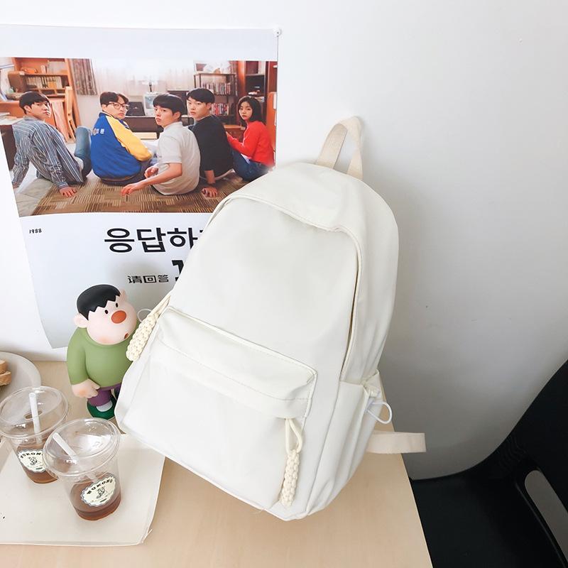 Schoolbag Schoolbag Female Ins College Students Simple Fashion Solid Color Large Capacity Junior High School Students New Trend Backpack Backpack