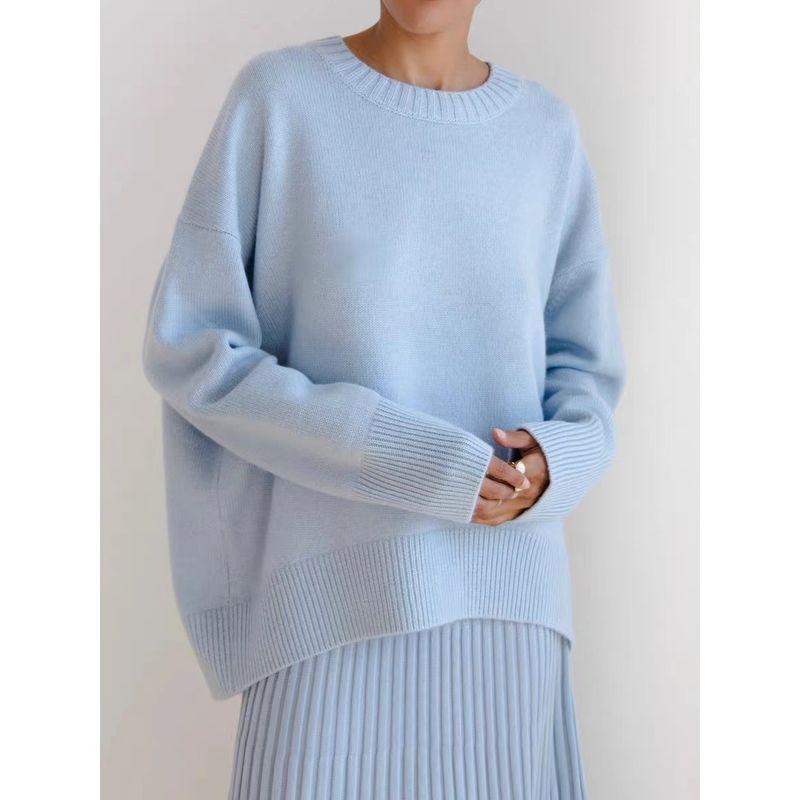 Fashion Wind Fall and Winter New round Neck Knitwear Loose Pullover Crew Neck Loose Sweater