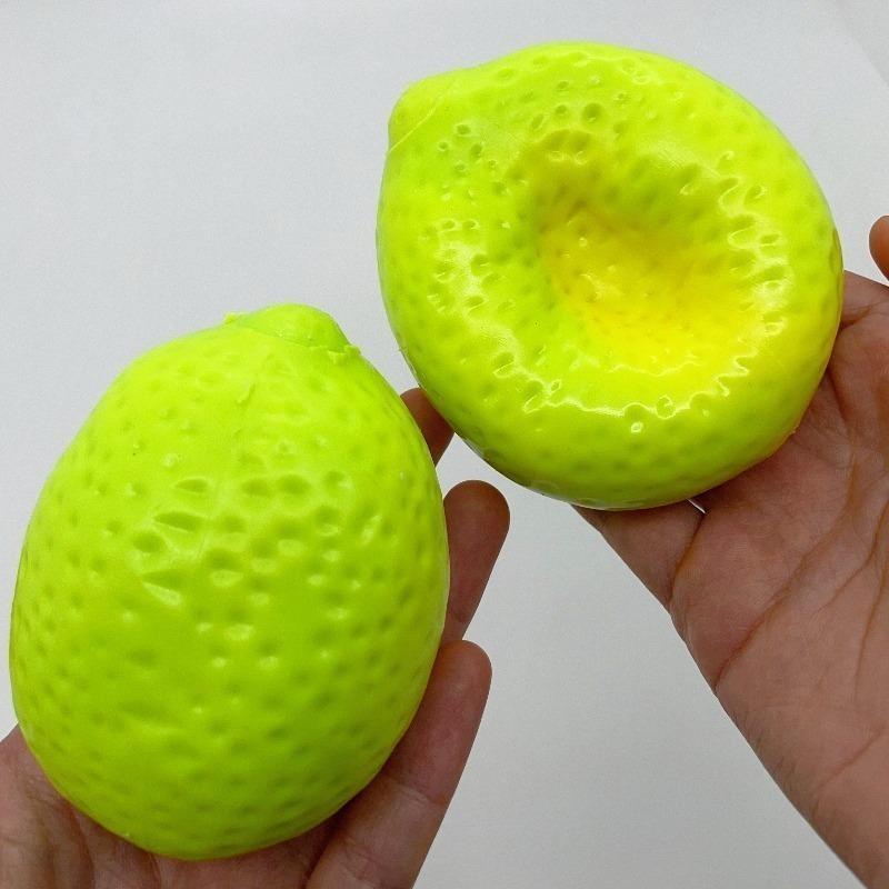 Křupavá Mačkací Citronová Antistresová Míček Hračka Křupavý Ručně Vyráběný Měnící Barvu Citronový Mačkací Fidget Míček ASMR Senzorická Hračka na Úlevu od Stresu