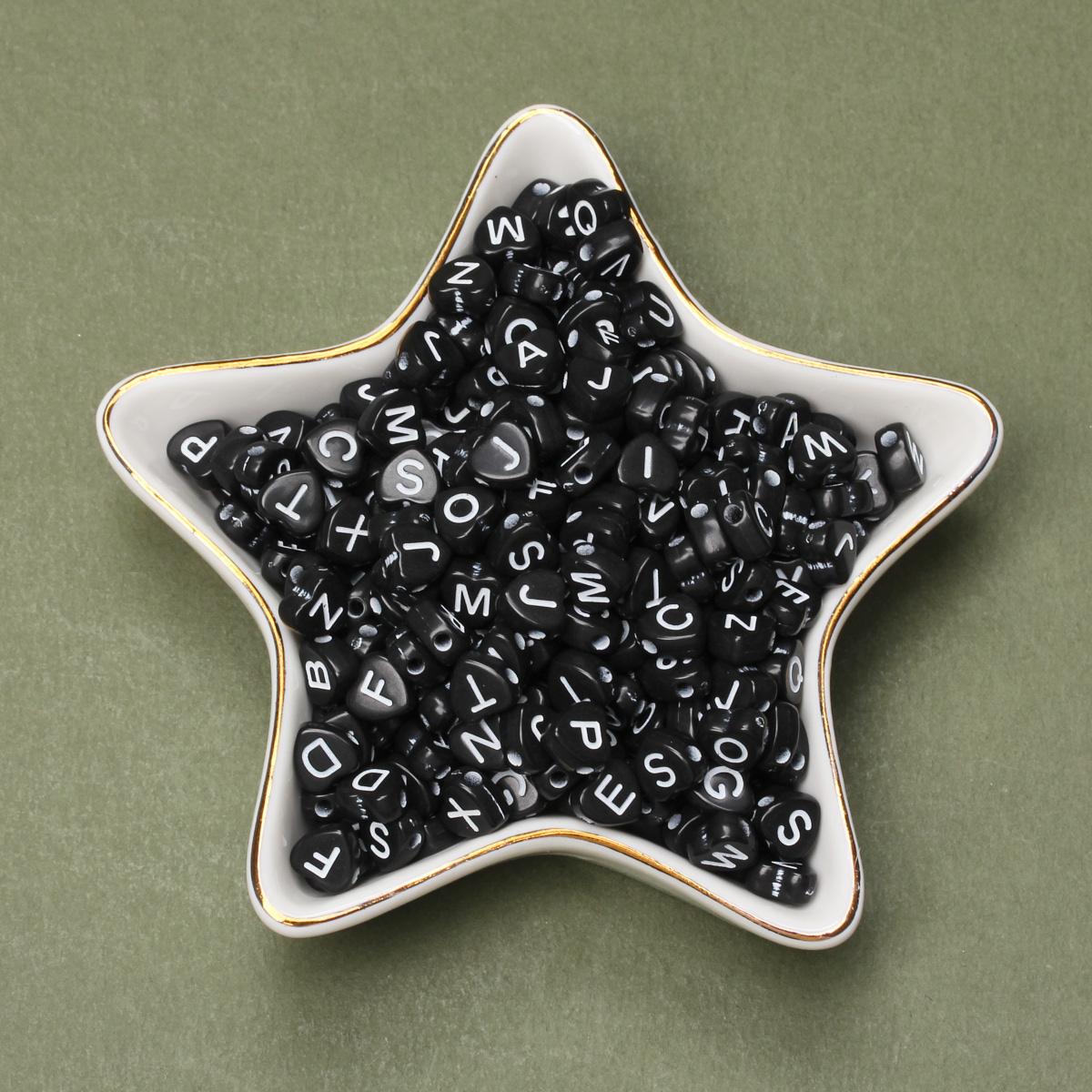 

100 шт. браслет ожерелье аксессуары DIY цветные акриловые 7 мм бусины в форме сердца с буквами